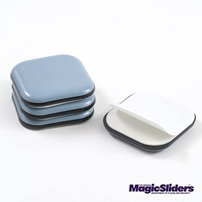 Magic Slider Self-Adhesive Furniture Disc Pad Sliders – 4 Piece Pack – Smooth Gliding Protection for Wood, Tile, Carpet, and Vinyl Floors|Size-1-3/4|Colour-Blue