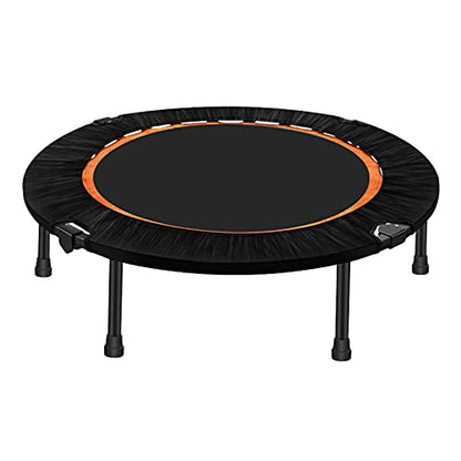 Replacement Trampoline Pad Outdoor Fitness Mute Foldable Trampoline Mini Exercise Rebounder for Adults Kids Indoor/Garden Workout Equipment,Maximum Load 200Kg,Black,48in