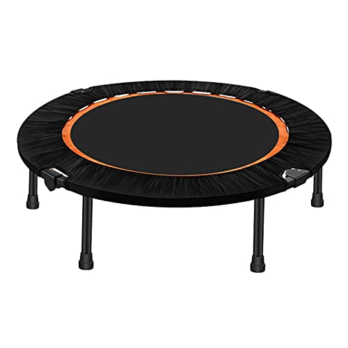 Replacement Trampoline Pad Outdoor Fitness Mute Foldable Trampoline Mini Exercise Rebounder for Adults Kids Indoor/Garden Workout Equipment,Maximum Load 200Kg,Black,48in