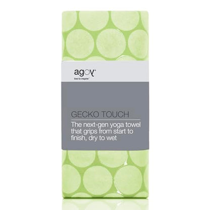 agoy Gecko Touch - Next-Gen Microfiber Yoga Towel - Double-Sided Silicone Non-Slip Grip – Ideal for Hot Yoga - Ultra Absorbent, Easy to Wash, Travel-Friendly - 30% Recycled Material - Free Wet Bag - color: Matcha Green