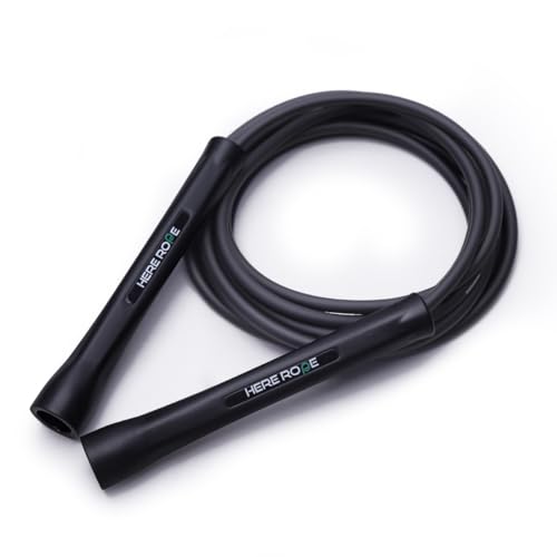 Hererope 6MM PVC Jump Rope for Men & Women Fitness, Speed, Tricks, Cardio Training, Boxing Jump Rope with Unbreakable Handles and Non-Kinking Skipping Rope, Adjustable Jumprope for Indoor Outdoor - color: Deep Night
