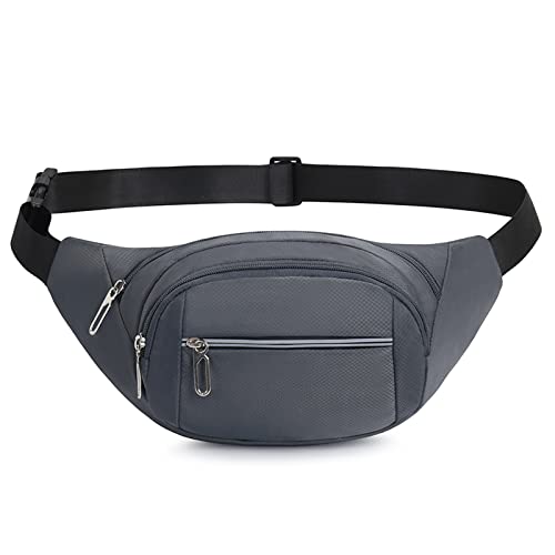 Crossbody Fanny Pack for Men&Women,Large Waist Bag & Hip Bum Bag with Adjustable Strap for Outdoors Workout Traveling Casual Running Hiking Cycling - color: Reflective Concrete Grey
