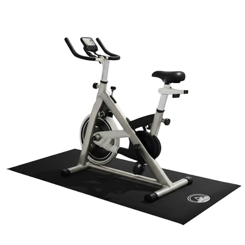 Treadmill & Exercise Equipment Mat – Non-Slip, Waterproof Pad for Bike, Walking Pad, Elliptical or Home Gym – Noise-Reducing Workout Floor Protector by Wakeman - size: Medium