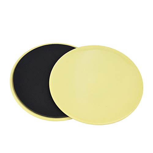 Core Discs, Small Size Lightweight Multi Surface Use Exercise Sliders, Sliding Discs with 2 Pack for Gym Home Workouts Yoga Physical Therapy Abdomen Glutes - color: Yellow