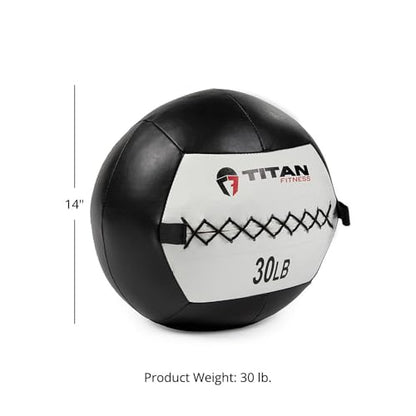 Titan Fitness Soft Leather Medicine Wall Ball Durable, Endurance, Cardio, Core Strength - size: 30 lb