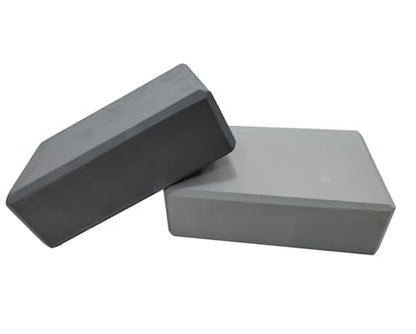 Mune Yoga Block Set of 2 Black High Density EVA Foam Non-Slip Surface to Deepen Yoga Poses Improve Strength Balance Flexibility