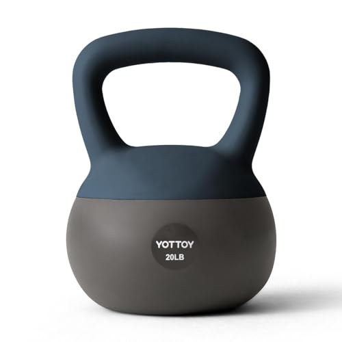 YOTTOY Soft Kettlebell, Set for Strength Training Kettlebells & Home Workouts, Soft-Sided Cushioned Base, Wide-Handle - Ideal for Men, Women, & Beginners - color: 20LB-Blue