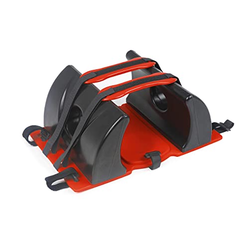 ARS Spine Board Stretcher, First Responder Medical Backboard Head Immobilizer Unit and Spider Straps, EMT Supplies and Equipment for Patient Transfer (Red) - color: Red