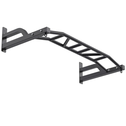 SELEWARE 48'' Heavy Duty Pull Up Bar Wall Mount Multi-function Chin up Bar with Home Gym Cable Pulley System LAT Pulldown Workout Attachments Heavy Bag Hanger