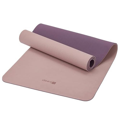 KEEP Yoga Mat 7mm Thick Non Slip - Extra Cushion TPE Exercise Mat for Home Workout & Pilates, Eco Friendly Knee Protection, 72"x24" Large Fitness Mat with Carrying Strap