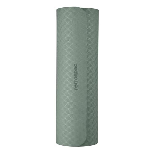 Retrospec Zuma Yoga Mat | 1/2 Inch Thick Non Slip Workout Mat | TPE Exercise Mat for Yoga, Pilates & Stretching | 72x24in - color: Sage