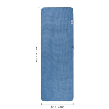 POLYTE 380 GSM Poly Blend Microfiber Quick Dry Waffle Bath Towel, 30x60 in - color: Blue