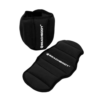 BODi 2lb Ankle Weights, Adjustable Ankle Strap and Wrist Workout Weights, Home Gym Equipment for Yoga, Pilates, HIIT, Strength Training, Fitness, Weight Lifting, Walking, Neoprene, Black