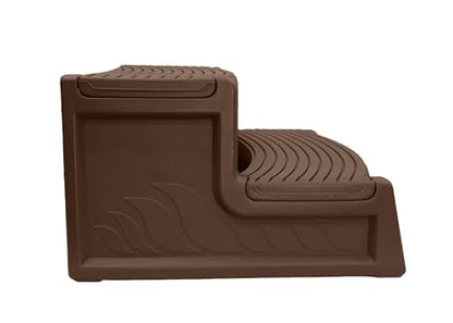 Confer Plastics Resin Multi Purpose Outdoor Non Slip Portable Spa and Hot Tub Handi-Step Deck Patio Steps Accessories, Espresso - color: Espresso