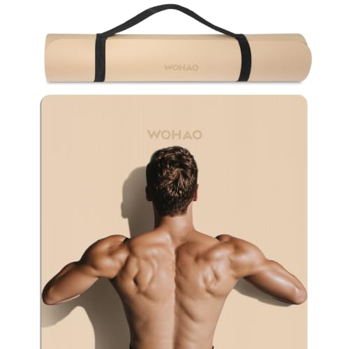 Extra Wide & Thick 8mm Yoga Mat, 72"x31.5" - color: Milk Coffee