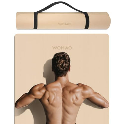 Extra Wide & Thick 8mm Yoga Mat, 72"x31.5" - color: Milk Coffee