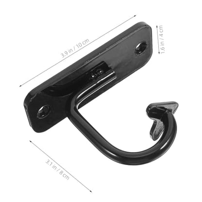 Cabilock Resistance Band Wall Anchor Hooks for Home Gym, Black Steel Yoga Hammock Mount, Pilates Workout Strap Fixing Hardware for Upper Body Training