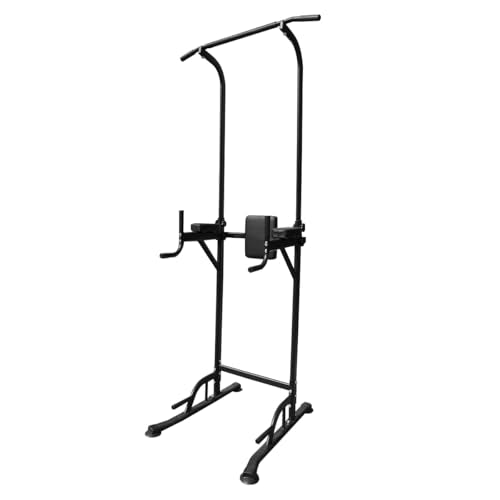 Power Tower Pull Up Bar Station, Height Adjustable Free Standing Dip Station, Home Strength Training Fitness Workout Equipment for Home Gym
