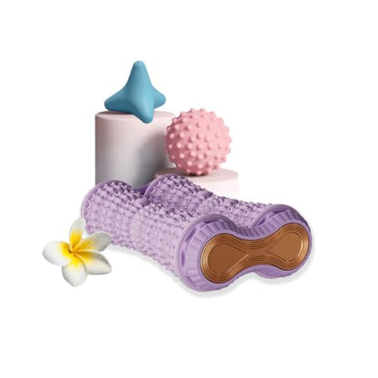 Foot Massage Ball & Foot Roller 3-in-1 Set, Plantar Fasciitis Relief, Portable Dual-Roller Massager, Stimulates & Activates Plantar Nerves, Relieves Foot Pain and Soreness, Improves Blood Circulation