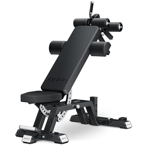 Keppi Fitness Bench6000 Weight Bench, Commercial Grade FID Workout Bench - color: Gross Black