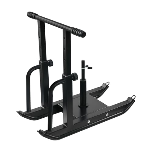 Adjustable Weight Sled,Push Pull Drag Sled,Fitness Sled,440lb Load,5 Height Settings,25in Handles,Grass Gym,Home,Shoulder Strap,Black,34.6in Base