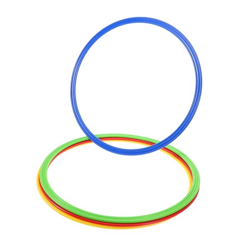 4pcs Soccer Agility Training Rings Sturdy Plastic Sport Rings for Speed and Coordination for Football Players Outdoor Fitness Equipment for Drills and Exercises