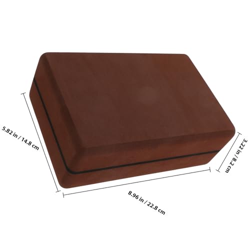 VICASKY Yoga Eva Foam Blocks Non-slip Balance and Stretching Bricks Thickened Coffee Color 200g Lightweight Exercise Pilates Meditation Accessories for Home Workout and Travel