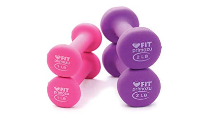 FIT Neoprene Dumbbells (Pairs & Sets) - color: b) SET OF 4: 1LB + 2LB PAIRS