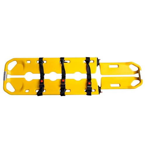 LINE2design Scoop Stretcher - EMS Medical Folding Stretcher 400lb Load Capacity Emergency Portable Travel Size Patient Transport Adjustable Lightweight Immobilization Board - Yellow