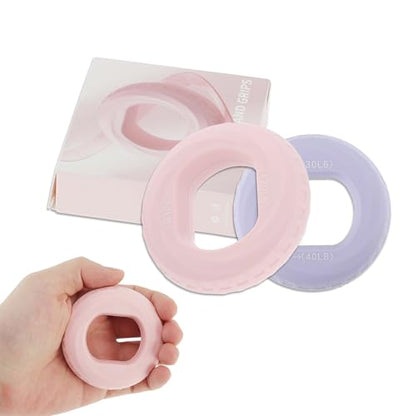 Hand Grip Strengthener, Adjustable Strength Grip, Silicone Grip Circle, for Men Adult, 2 Pcs - color: Pink & Purple(20/30LB,30/40LB)