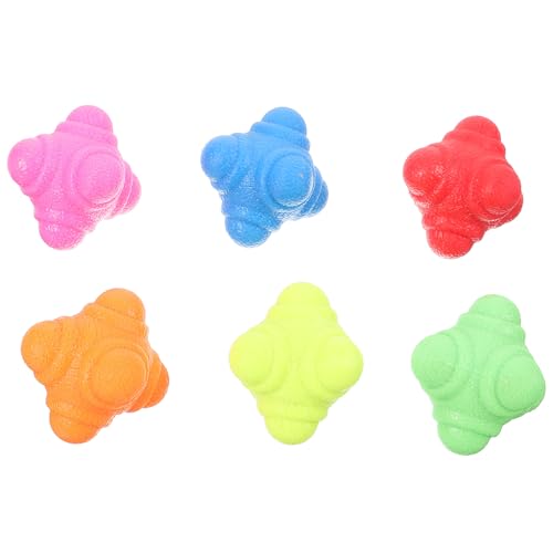 STOBAZA 6pcs Hexagonal Agility Balls Reaction Training Equipment for Hand-Eye Coordination Speed Reflex Improvement Fitness Reaction Ball with Bright Colors for Sports Exercise