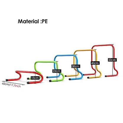Height Adjustable Hurdles, 9 12 16 20 24 Inch Tall Athletes Training Hurdles, Sport Squad Professional Speed & Agility Training Set, Sports Practice Equipment for PE, Height 40cm/15.7inch