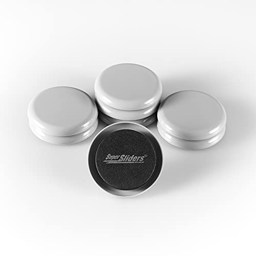 Super Sliders 2 1/2" Round Reusable Furniture Sliders- Easily Move Small to Medium Sized Items Across Carpet 8 Pack Gray