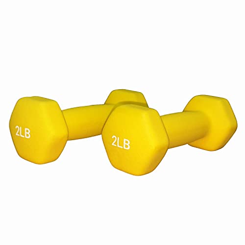 FUXION Neoprene Dumbbell Hand Weights, Sets of 2 Hexagon Non-Slip Weights for Home Gym Yoga Pilates Workout