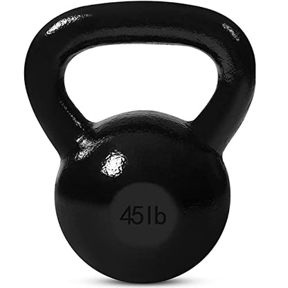 JFIT Cast Iron Kettlebell – Single Weight, Flat Bottom, Polished Handle | Men & Women | CrossFit, Cardio & Strength Training - size: 45.0 Pounds