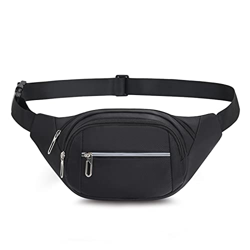 Crossbody Fanny Pack for Men&Women,Large Waist Bag & Hip Bum Bag with Adjustable Strap for Outdoors Workout Traveling Casual Running Hiking Cycling - color: Black