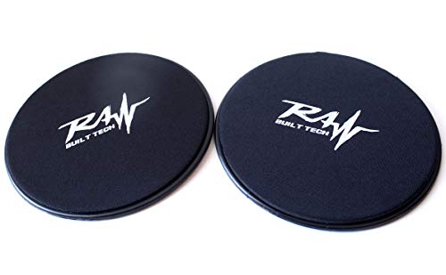 Abdominal Core Sliders - Set of 2 Fitness Glide Plates - Great for Abs, Crossfit, Cross Training, Push-ups and Planks - Full Body Core Exercise - Dual Sided Design Works on Any Surface