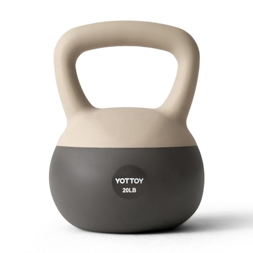 YOTTOY Soft Kettlebell, Set for Strength Training Kettlebells & Home Workouts, Soft-Sided Cushioned Base, Wide-Handle - Ideal for Men, Women, & Beginners - color: 20LB-White