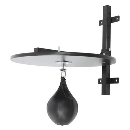 Heavy Duty Adjustable Speed Bag Platform Kit, Height Wall Mount Professional Fitness Ball Boxing Reaction Training Kit with Shackle Swivel - color: Black
