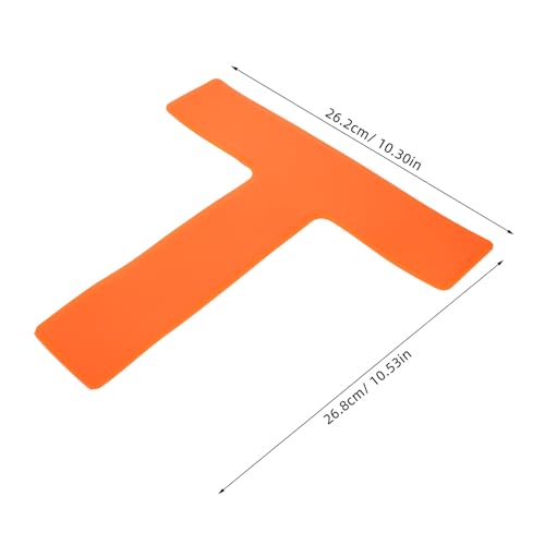 4pcs T-Shaped Football Training Spot Markers Flat Boundary Pads Orange Athletic Court Accessories for Agility Drills and Field Marking