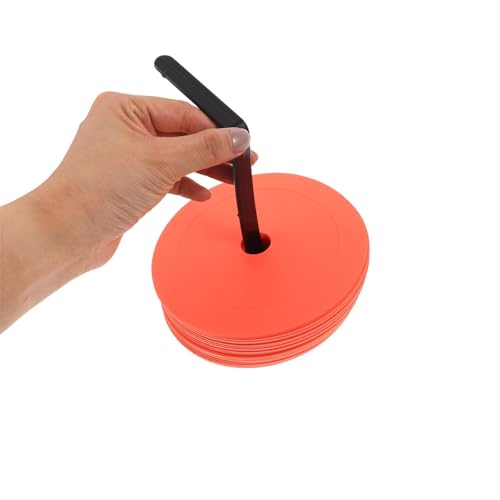 ibasenice 1 Set Soccer Training Flat Cones,:Agility Soccer Markers with Hole for Sports Training, Football, Basketball - with Storage Bag and Rack
