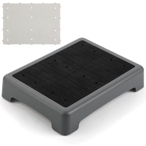 Stepping Stool One-Step, Elderly Moveable Non-Slip Platform, 440 Lbs Strong Bearing Capacity Half Stair, Short Step Supportive Riser for Senior & S for Stairs Beds Cars