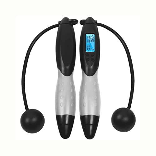 30cm Digital Counting Speed Skipping Counter Jump Rope Indoor Outdoor Gym Fitness Cordless Calorie - color: Gray