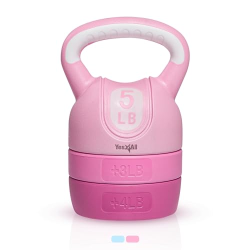 Yes4All Kettlebell Sets - Adjustable Kettlebell Set for Strength Training - Kettlebells Adjustable Weight for Versatile Workouts - color: C. Pink, style: A. Single
