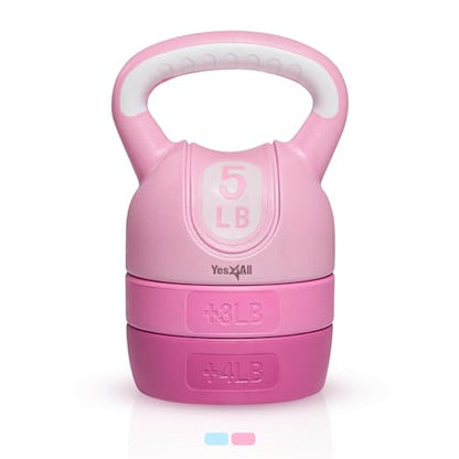 Yes4All Kettlebell Sets - Adjustable Kettlebell Set for Strength Training - Kettlebells Adjustable Weight for Versatile Workouts - color: C. Pink, style: A. Single