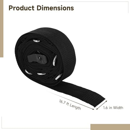Door Anchor Strap for Resistance Bands, Multi Point Door Exercise Anchor with 5 Fixed Loops, Portable Gym Attachment, Home Workout Equipment for Pulls, Flys, Kicks, and Presses
