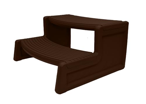 Confer Plastics Resin Multi Purpose Outdoor Non Slip Portable Spa and Hot Tub Handi-Step Deck Patio Steps Accessories, Espresso - color: Espresso
