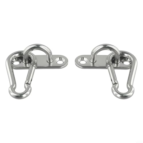 Stainless Steel Ceiling Wall Mount Hook Anchor Hanger for Yoga Swing, Suspension Strap, Gymnastic Rings, Battle Ropes – 80 kg Capacity, Indoor/Outdoor Use, 2-Pack