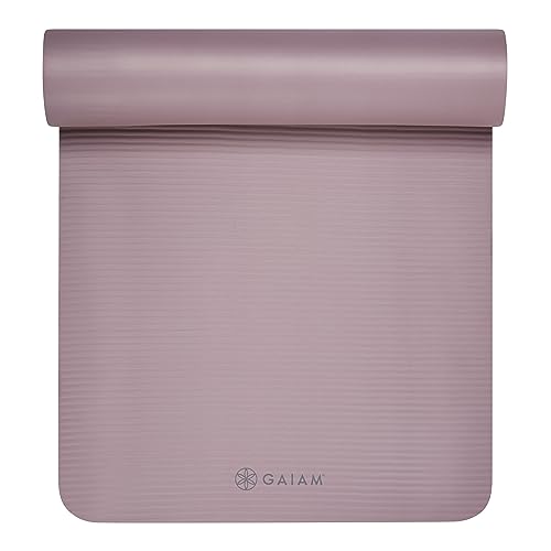 Gaiam Extra-Thick Yoga Fitness Mat and Exercise Mat with Non-Slip Texture and Easy Carry Strap