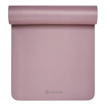 Gaiam Extra-Thick Yoga Fitness Mat and Exercise Mat with Non-Slip Texture and Easy Carry Strap